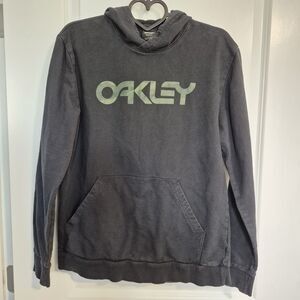 Oakley Mark II Black Hoodie Camo Graphic Spellout Sweatshirt Size M *Note*